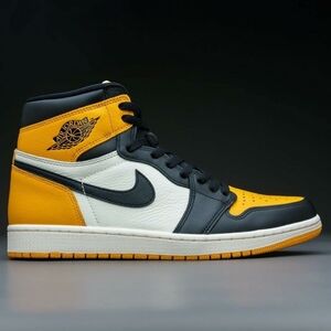 Authentic Jordan AIR Men's 1 High OG, White/Starfish-Cacao Wow-Sail, Size 8.5